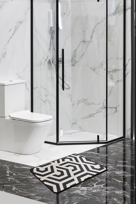 Mijölnir Line Djt Alfombrilla de Baño 100% Poliéster Antideslizante y Antialérgica 40 x 60 cm
